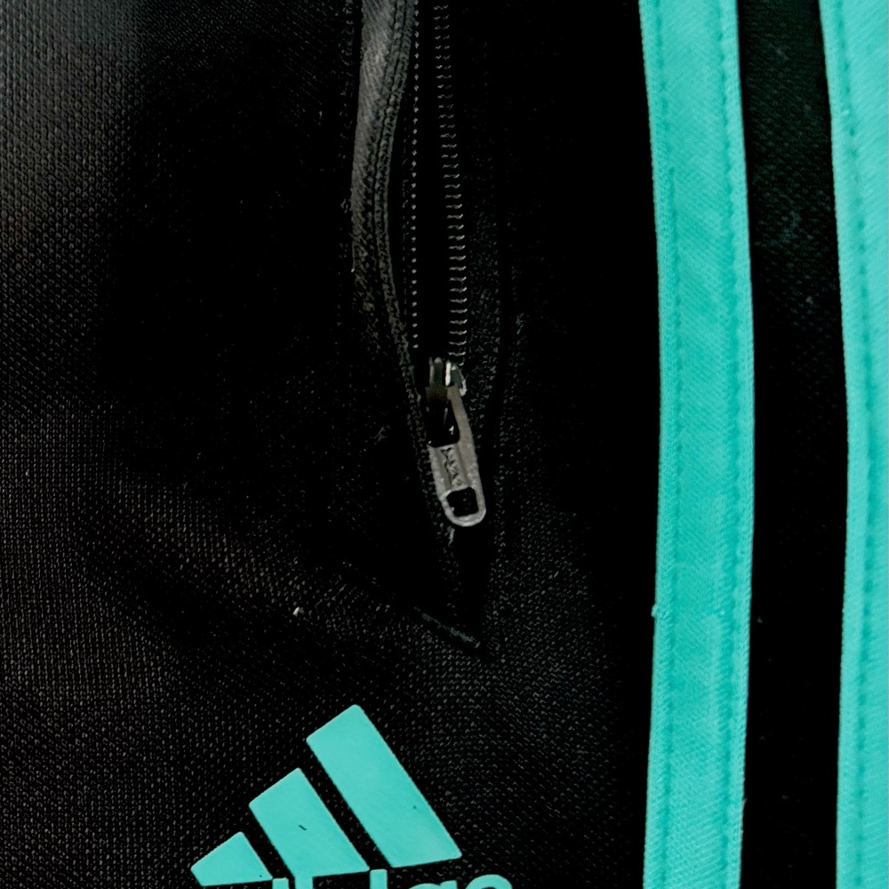 Adidas Women’s Tapered Black Track & Soccer Sweatpants with Blue Stripes Size M - Picture 7 of 7